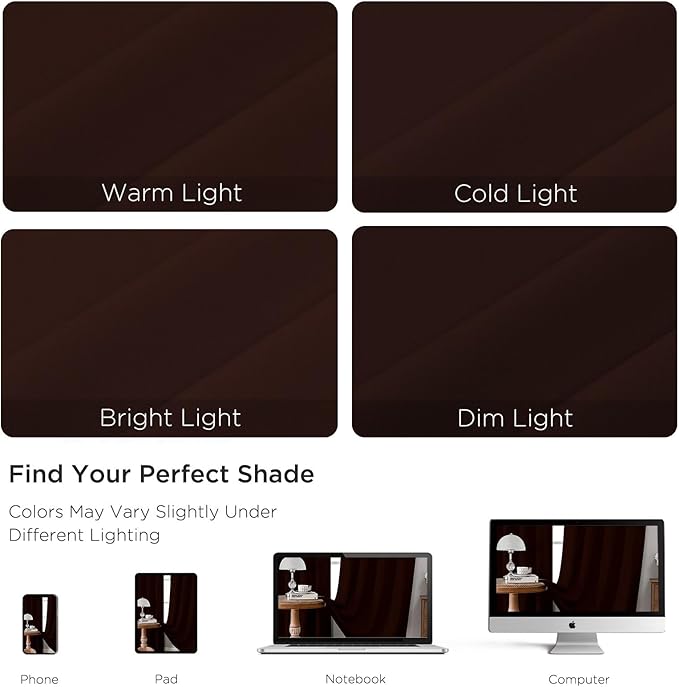 CUCRAF Blackout Curtains 108 inch Length 2 Panels Set, Rod Pocket Room Darkening Drapes for Bedroom Living Room, Insulated Thermal Light Blocking Window Curtain (W52 x L108 Inch, Chocolate)