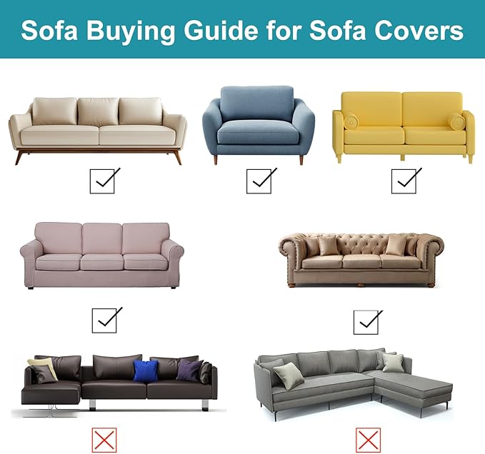 U-NICE HOME Oversized Stretch Loveseat Couch Cover Sofa Covers Washable Sofa Slipcover Furniture Protector for 2 Cushion Couch Sofa Pet Friendly, Beige