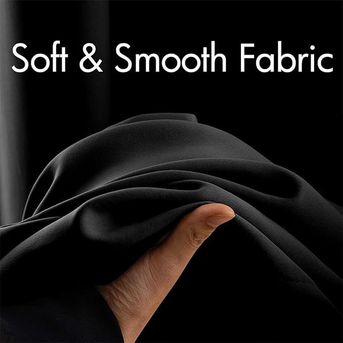 MIULEE Blackout Curtains Room Darkening Thermal Insulated Drapes Solid Window Treatment Set Grommet Top Light Blocking Curtain for Living Room/Bedroom 2 Panels 42 x 63 inch, Black