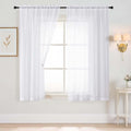 White Sheer Curtains 63 Inch Length 2 Panels, Voile Sheer Curtain for Living Room, Breathable Light Filtering Modern Window Treatments, Soft Fabric Dual Rod Pocket Drapes, 2x42Wx63L Inches