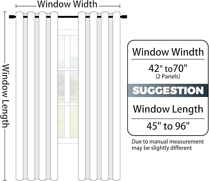Yakamok 100% Blackout Curtains 84 Inch Length 2 Layers,Navy Blue Curtains for Bedroom Ombre Room Darkening Grommet Gradient Drapes, Light Blocking Thermal Insulated Window Curtains for Living Room