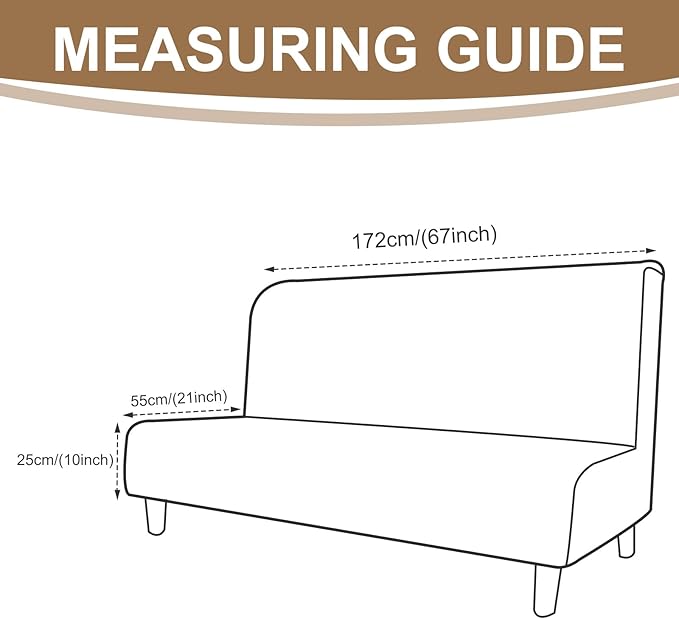 U-NICE HOME Stretch Futon Cover Armless Bed Slipcover - Soft Jacquard Fabric Washable for Pet Friendly, Blue