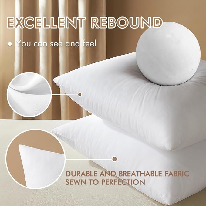 MIULEE 12x20 Inch Throw Pillow Insert Set of 4,Premium Pillow Stuffer Sham Rectangle for Decorative Cushion Bed Couch Sofa