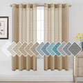 Window Treatments Linen Curtain Panels Open Weave - Natural Linen Blended Sheer Curtains with Nickel Grommet for Living Room, Privacy Assured (Taffy, 52"W x 72"L, Set of 2)