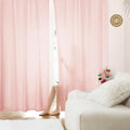 HOMEIDEAS Non-See-Through Blush Pink Privacy Sheer Curtains, 52 X 54 Inches Long 2 Panels Sheer Curtains Light Filtering Window Drapes for Bedroom Living Room