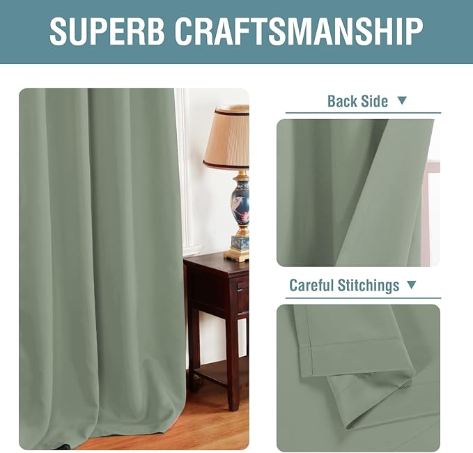 H.VERSAILTEX Blackout Curtain for Living Room Thermal Insulated Window Treatment Curtain 54 inch Length Energy Saving Solid Grommet Top Blackout Drape, One Panel, Cyan, 52" W x 54" L