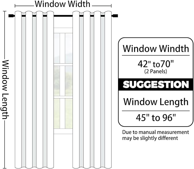 Yakamok Room Darkening Thickening Polyester Gradient Color Ombre Curtains with Grommet, Thermal Insulated Window Drapes for Living Room/Bedroom (Brown and Greyish White, 2 Panels, 52x72 Inch)