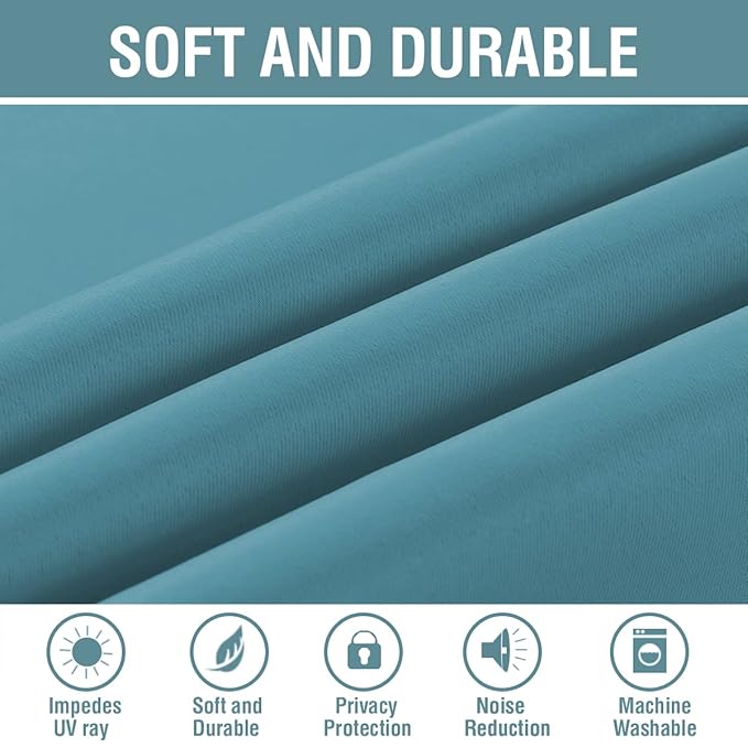 H.VERSAILTEX Blackout Curtain for Living Room Thermal Insulated Window Treatment Curtain 54 inch Length Energy Saving Solid Grommet Top Blackout Drape, One Panel, Storm Blue, 52" W x 54" L