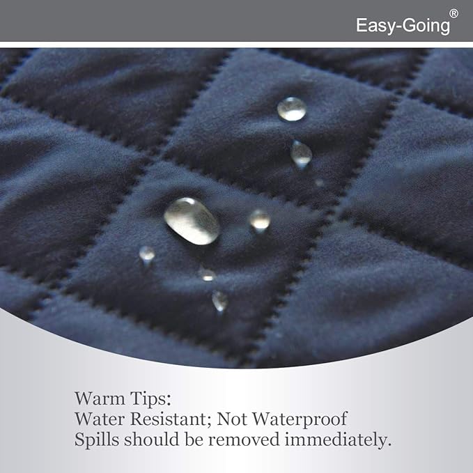 Easy-Going Reversible Couch Cover for 3 Cushion Couch Sofa Cover for Dogs Water Resistant Furniture Protector Cover with Foam Sticks Elastic Straps for Pet Cat (Sofa, Dark Blue/Light Blue)