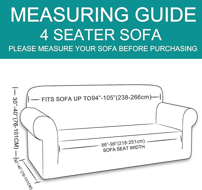 U-NICE HOME 4 Seater Stretch Couch Cover Sofa Cover Washable Sofa Slipcover Furniture Protector for 3 Cushion Couch Sofa Pet Friendly, Camel