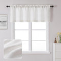 Chyhomenyc Natural Short Curtain Valance for Windows, Blend Linen Textured Half Window Curtains, Burlap Solid Topper Small Curtain Valance for Bathroom Laundry Basement, 60Wx18L Inch, 1 Piece