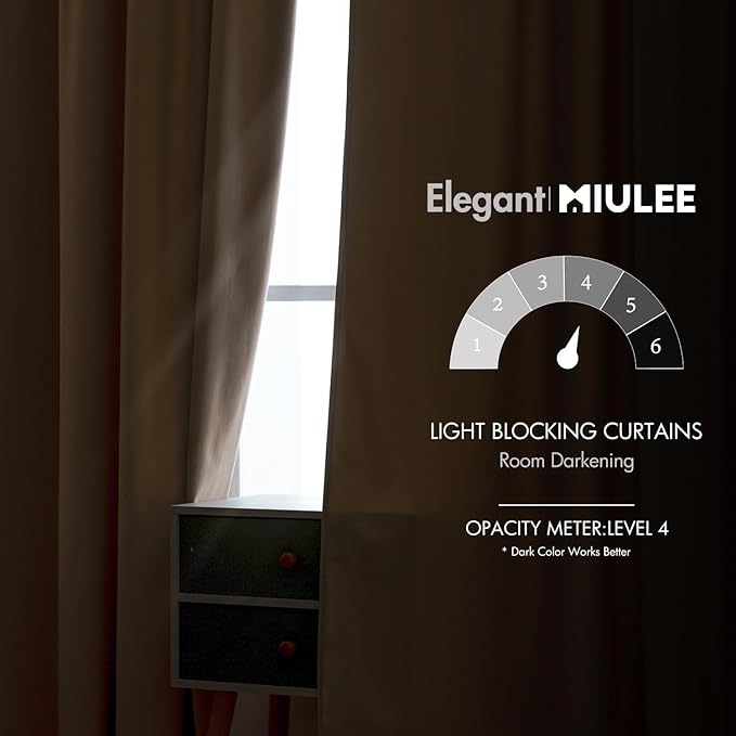 MIULEE Velvet Curtains 96 inches 2 Panels - Luxury Blackout Curtains for Bedroom Living Room Thermal Insulated Super Soft Window Drapes Rod Pocket & Back Tab, Camel Beige, W52 x L96 inches