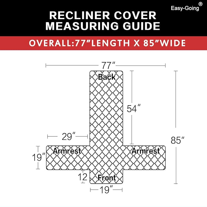 Easy-Going Recliner Sofa Slipcover Reversible Sofa Cover Water Resistant Couch Cover Furniture Protector with Elastic Straps for Pets Kids Children Dog Cat (Recliner, Gray/Light Gray)