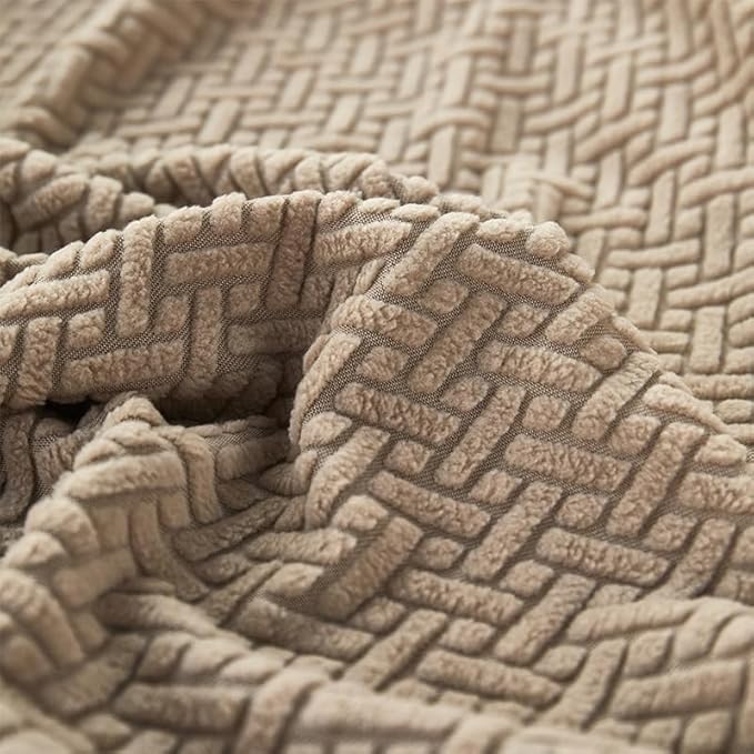 Sofa Covers Couch Covers for Sofa Pet Friendly Couch Cushion Covers Universal Sofa Covers Washable Stretch Slipcovers for Sectional Sofa (Texture Light Coffee,Large Single Seat Cover)