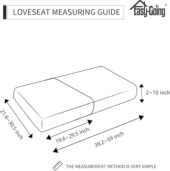 Easy-Going Stretch Individual Loveseat Couch Cushion Cover Sofa Cushion Furniture Protector Sofa slipcover Soft Flexibility with Elastic Bottom (2-Piece Loveseat Cushion Cover, Dark Blue)