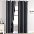 ChrisDowa 100% Blackout Curtains 84 inch Long for Bedroom with Black Liner, 2 Thick Layers Total Blackout Thermal Insulated Grommet Window Curtains 2 Panels Set (Dark Grey, 38 x 84 Inch)