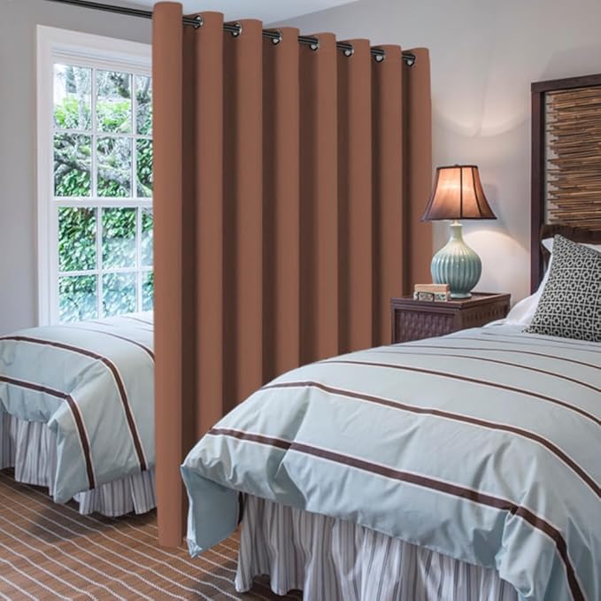 H.VERSAILTEX Blackout Patio Curtains 100 x 84 Inches for Sliding Door Extral Wide Blackout Curtain Panels Thermal Insulated Room Divider - Grommet Top, 7' Tall by 8.5' Wide - Washed Spice