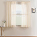 MIULEE 2 Panels Solid Color Sheer Window Curtains Elegant Window Voile Panels/Drapes/Treatment for Bedroom Living Room (54 X 63 Inches Cream Beige)