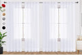 SpaceDresser Optical White Sheer Curtains 4 Panels Rod Pocket Semi-Sheer Curtain 54 Inches Long Light Filtering Voile Window Drapes for Bedroom Living Room Kitchen, Each 52W x54L