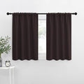 NICETOWN RV Blackout Curtains for Camper Windows, Toffee Brown, 34" x 30", Set of 2, Kitchen Curtains, Short Blackout Drapes, Thermal Insulated Rod Pocket Window Treatment Draperies for Nursery