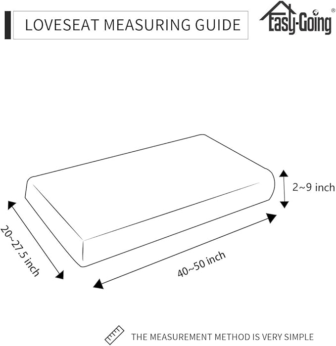 Easy-Going Stretch Loveseat Cushion Cover Sofa Cushion Furniture Protector Sofa Seat Sofa Slipcover Sofa Cover Soft Flexibility with Elastic Bottom(Loveseat Cushion, Grey)