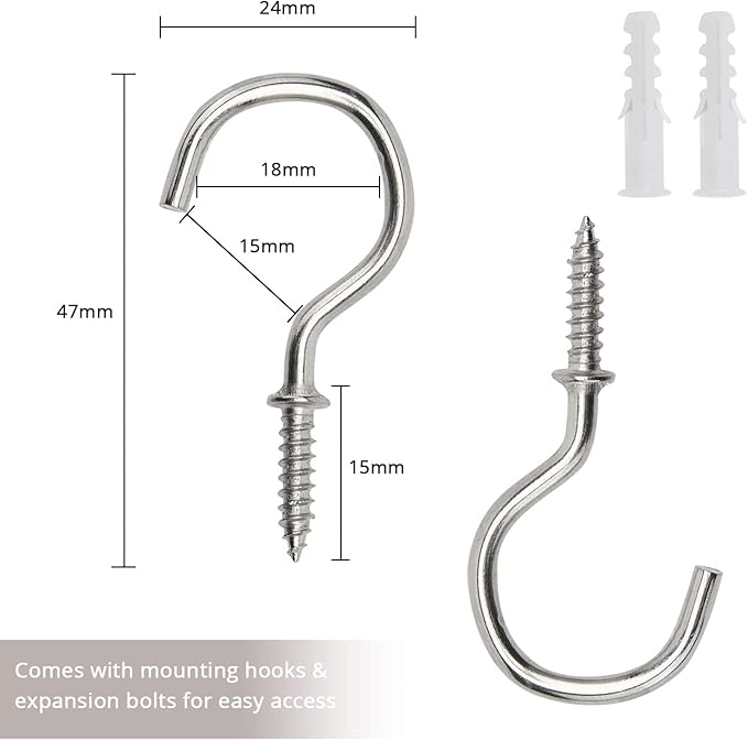 NICEEC 2 Pack Natural Cotton Rope Curtain Tiebacks Elegant Boho Style Decorative Drape Tie Backs Soft Hand-Woven Rope Curtain Holdbacks with Metal Hook for Home & Office Drapery (Black)