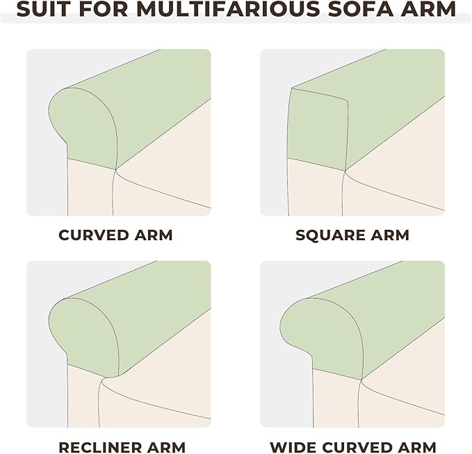 Couch Arm Covers 2 Pcs Sofa Armrest Covers Stretch Couch,Armrest Cover for Chairs Scratch-Resistant Sofa Arm Cover Armchair Slipcovers,Berlin Blue
