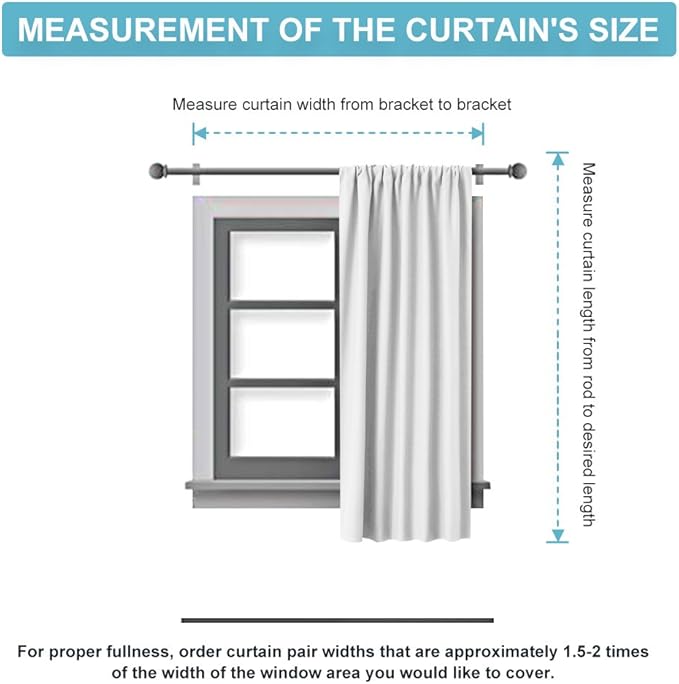 RYB HOME 54 inch Curtains for Living Room, Rod Pocket Thermal Insulated Small Window Drapes Room Darkening Shades for Bedroom Studio Dorm, W 42 x L 54 inch, Set of 2 Panels, Greyish White