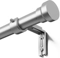 YaFex Curtain Rods 32-118 Inch, Heavy Duty 1 Inch Adjustable Curtain Rod for Windows, Silver Long Window Treatment Rods, Modern Design, Easy Installation