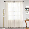 SpaceDresser Basic Rod Pocket Sheer Voile Window Curtain Panels Ivory 1 Pair 2 Panels 52 Width 72 Inch Long for Kitchen Bedroom Children Living Room Yard(Ivory,52 W x 72 L)