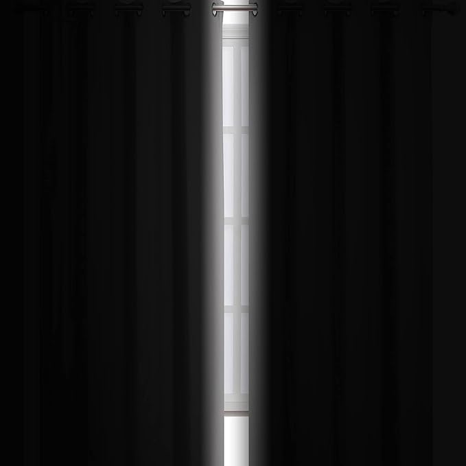 LEMOMO Light Grey Blackout Curtains 52 x 63 Inch Length/Set of 2 Curtain Panels/Thermal Insulated Room Darkening Blackout Curtains for Bedroom