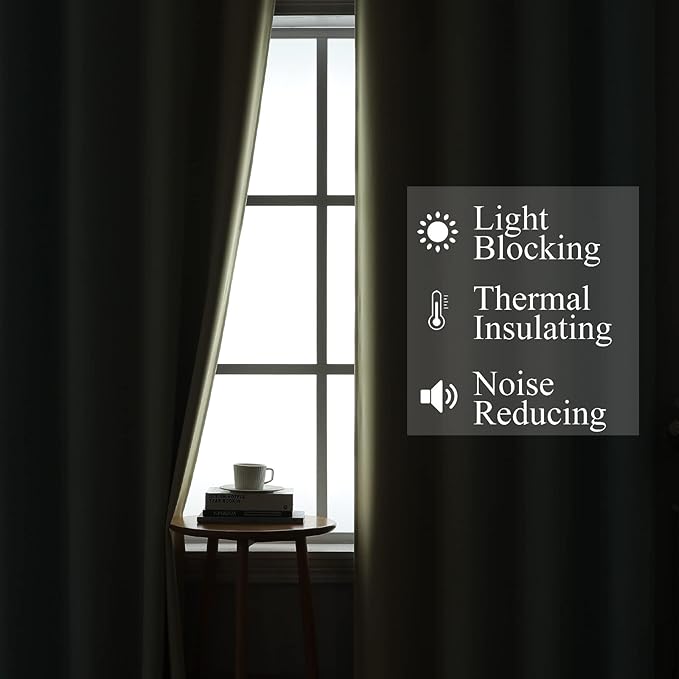 Estelar Textiler Aqua and Beige Ombre Blackout Curtains 72 Inches Length for Bedroom, Thermal Insulated Light Blocking Grommet Gradient Blackout Drapes for Living Room, 42Wx72L, 2 Panels