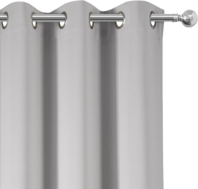 LEMOMO Blackout Curtains 52 x 120 Inch Long Light Grey Curtains Set of 2 Panels Room Darkening Curtains for Bedroom and Living Room