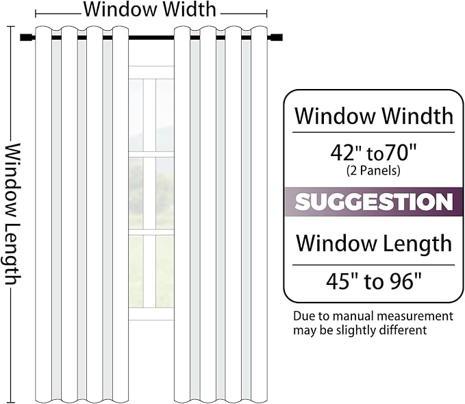 Yakamok 100% Blackout Curtains 84 Inch Length 2 Layers,Purple Curtains for Bedroom Ombre Room Darkening Grommet Gradient Drapes, Light Blocking Thermal Insulated Window Curtains for Living Room
