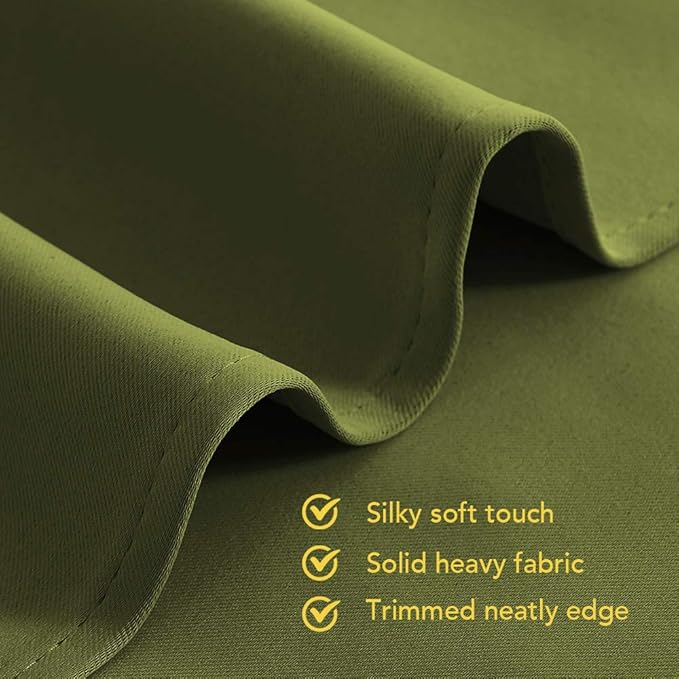 NICETOWN Blackout Window Curtains 80 inch Long, 2 Panels, 34 inch, Olive Green, Grommet Top Room Darkening Thermal Insulated Solid Vertical Drapes for Bedroom/Kid Room