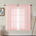 Gwine Blush Pink Sheer Curtains for Bedroom 54 inches Long 2 Panels, Light Filtering Voile Rod Pocket Curtains, Airy Transparent Sheer Drapes for Living Room, Each 42" Wx54 L