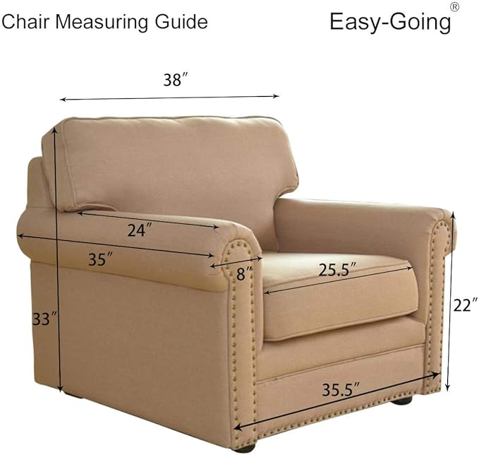 Easy-Going Chair Sofa Slipcover Reversible Sofa Cover Water Resistant Couch Cover Furniture Protector Cover with Elastic Straps for Pets Kids Children Dog Cat (Chair, Black/Black)