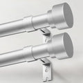 IFELS Heavy Duty Curtain Rods for Windows 28 to 48 Inch, 1 Inch Silver Curtain Rods Set of 2 Pack for Outdoor Patio, Farmhouse, Bedroom, Kitchen, Adjustable Easy Install Drapery Rod(Silver,30-60-2p)