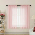 Sheer Blush Curtains for Bedroom Living Room 63 Inch Length 2 Panels, Airy Soft Light Filtering Sheer Dining Room Curtains, Modern Rod Pocket Drapes, Blush, Each 42" Wx63 L Inches