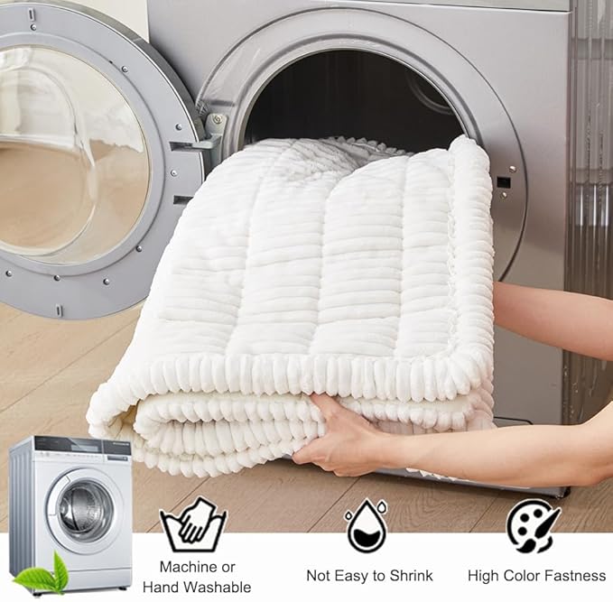 Couch Cover for Dogs Washable, Fuzzy Pet Couch Covers for 3 Cushion Sofa Pet Friendly, Non Slip Sofa Cover (White, 27.6" x 82.7"/70 x 210cm)