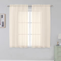 Simplebrand Rod Pocket Top Solid Voile Sheer Curtains for Bedroom, 54 Inch Length Drapes Set of 2, Lightweight and Light Filtering Elegant Curtains Panels Window Treatment, 42W×54L, Cream