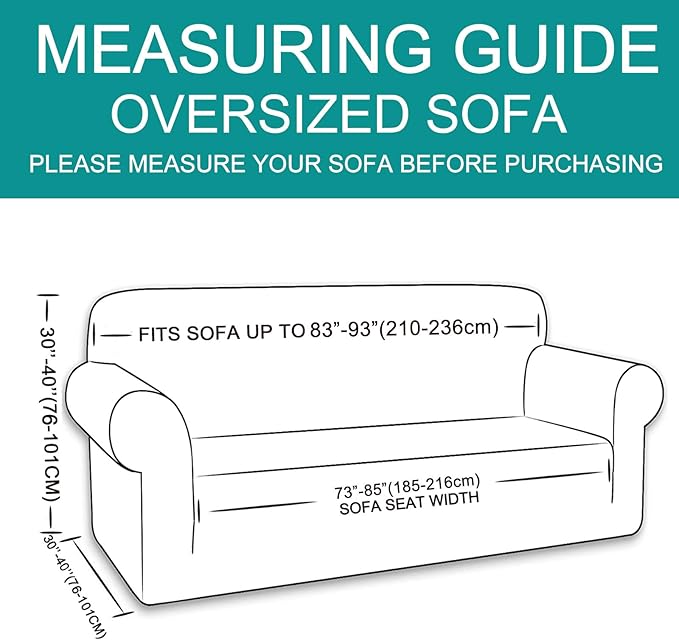 U-NICE HOME Stretch Couch Cover Sofa Cover Sofa Slipcover Furniture Protector for 4 Cushion Couch Sofa Pet Friendly(Oversized Sofa, Orange)
