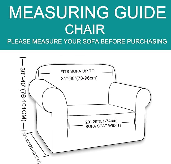 U-NICE HOME Recliner Chair Covers Stretch Couch Cover Sofa Cover Sofa Slipcover Furniture Protector for Chair Cover Pet Friendly(Armchair, Cyan)