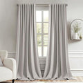 MIULEE Stone Back Tab Blackout Curtains 120 Inch Long 2 Panels Set for Bedroom, Rod Pocket/Pinch Pleated Extra Long Thermal Insulated Living Room Darkening Light Blocking 10FT Drapes