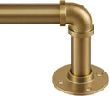 Zeerobee Curtain Rods for Windows 66 to 120, 1 Inch Industrial Wrap Around Warm Gold Curtain Rod, Indoor/Outdoor Room Divider Adjustable Drapery Pole, 66"-120"
