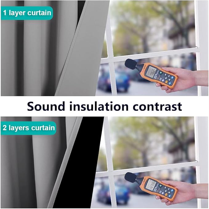 NICETOWN 100% Blackout Curtains with Black Liners, Thermal Insulated Full Blackout 2-Layer Lined Drapes, Energy Efficiency Window Draperies for Bedroom (Silver Grey, 2 Panels, 52-inch W by 63-inch L)
