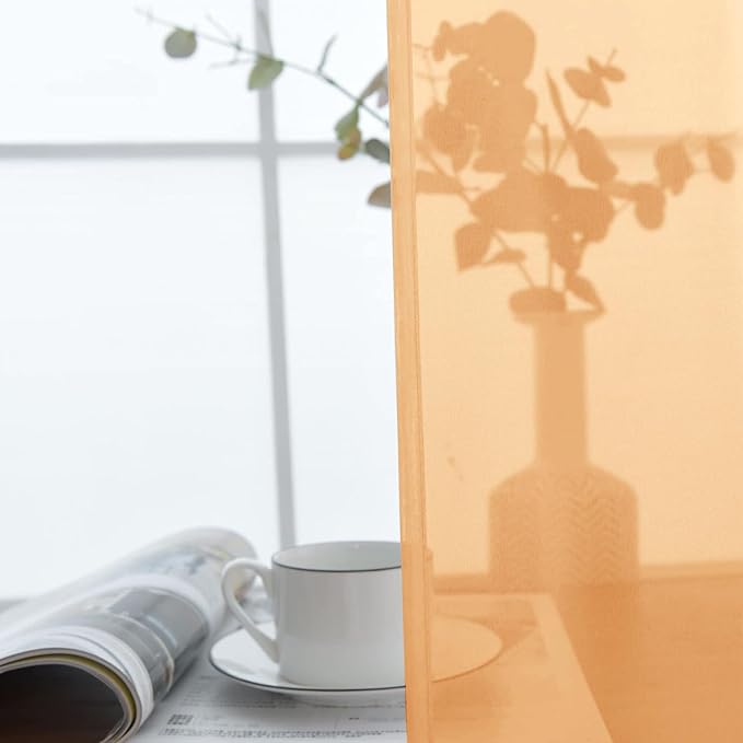 SpaceDresser Sheer Voile Window Treatment Rod Pocket Curtain Panels for Kitchen Bedroom Living Room Drapes Sunlight Filtering Privacy Semi Home Decor Assorted (Beige, 52 W x 45 L)