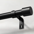 IFELS Heavy Duty Curtain Rods for Windows 66 to 120 Inch, 1 Inch Black Curtain Rods for Outdoor, Farmhouse, Bedroom, Kitchen, Living Room, Adjustable Easy Install Drapery Rod (A2,Black,30"-120")