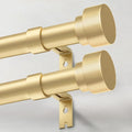 IFELS 2 Pack Heavy Duty Curtain Rods for Windows 72 to 144 Inch, 1 Inch Gold Adjustable Curtain Rod Set with Easy Installation and Modern Design (A1,Gold,30-150",2Pack)