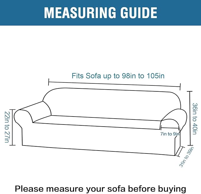 H.VERSAILTEX Stretch Velvet Sofa Covers Large Couch Covers Furniture Protector Soft with Non Slip Elastic Bottom, Feature Thick Comfy Rich Velour (Extra Large Sofa 98"-105", French Oak)